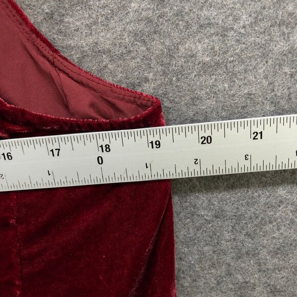 J. Crew Velvet Peplum Top Womens 10 Wine Red Sleeveless Blouse - Picture 6 of 7
